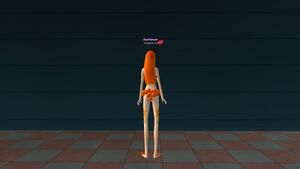 Женский костюм Зов природы оранж вид сзади.jpg