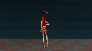 Женский костюм Зов природы красн вид сзади.jpg